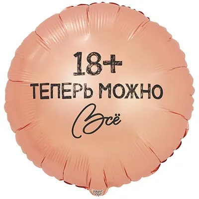 Шар (18"/46 см) Круг, ТЕПЕРЬ МОЖНО ВСЁ 18+